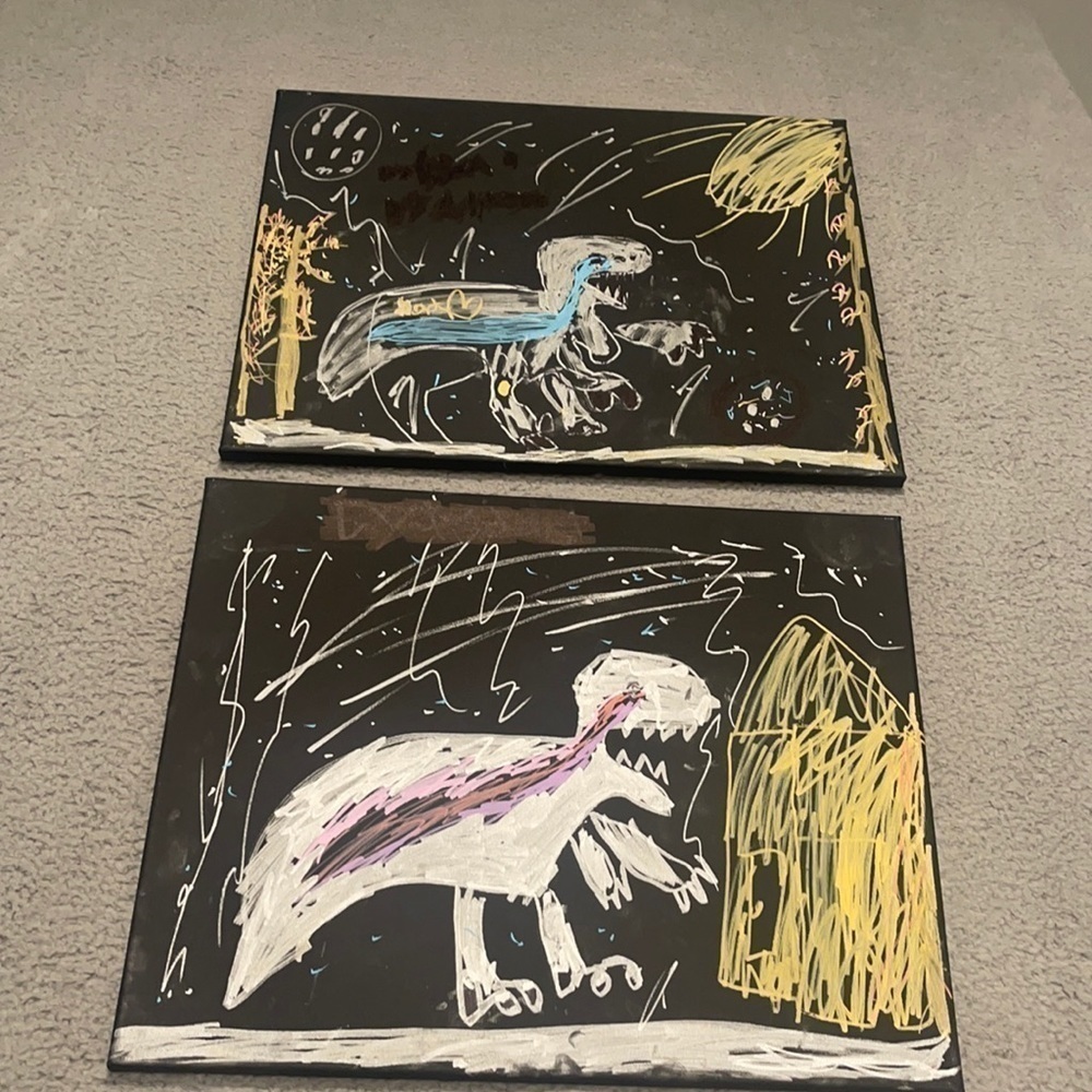 The wild dinosaurs canvas art wall